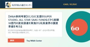 【M&A事例考察】EC/D2C支援のSUPER STUDIO、ALL STAR SAAS FUNDなどから総額18億円の資金調達を実施から玩具業界の譲渡準備を考えるのアイキャッチ画像